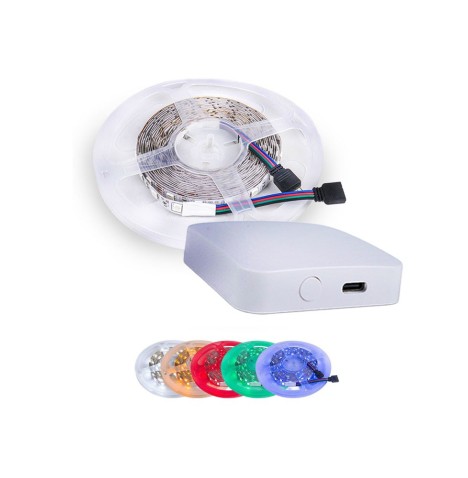 Combo Tira Led Smart RGB 5M IP20 + Hub Gateway Tuya Zigbee