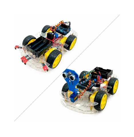 Kit robot auto 4WD con Arduino UNO y sensor ultrasónico