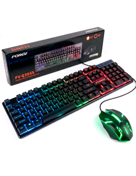 Combo teclado semi mecánico y mouse RGB retroiluminado