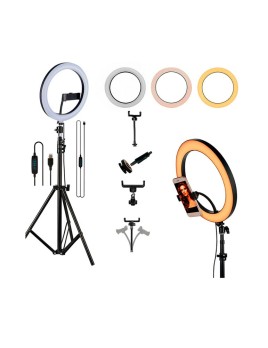 Aro de luz LED 26 cm con trípode extensible