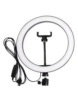 Aro de Luz LED 26cm con Soporte para Celular 10W USB