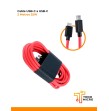 Cable USB-C a USB-C 2 Metros 25W Para Datos Color Rojo
