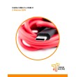 Cable USB-C a USB-C 2 Metros 25W Para Datos Color Rojo