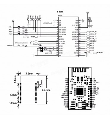 Modulo Tranceptor/Amplificador de Audio Bluetooth BK8000L