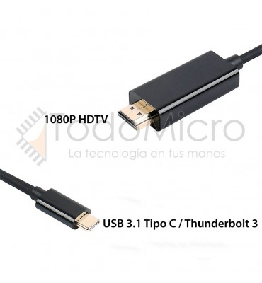 Cable conversor USB C 3.1 a HDMI macho 1.8m