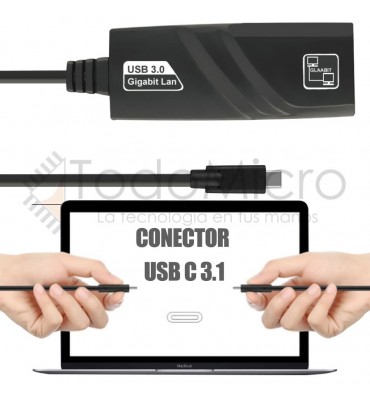 Adaptador USB a Gigabit ethernet 10/100/1000mbps