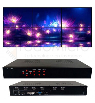 Procesador de VideoWall 3x2 2x3 AG-606 HDMI, DVI, VGA y USB