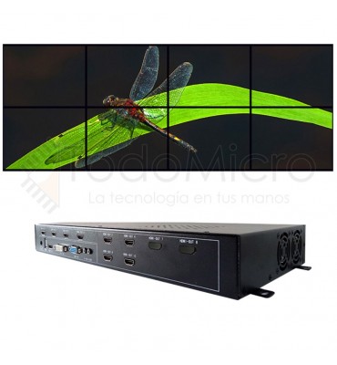 Procesador de VideoWall 2x4 4x2 AG-608 HDMI, DVI, VGA y USB