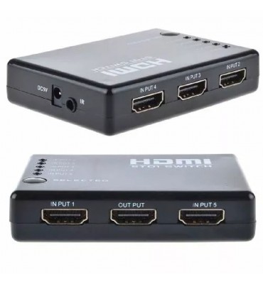 Switch HDMI de 5 puertos con control remoto