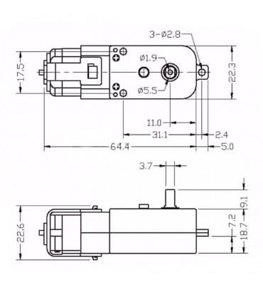 Motor Dc 3v A 6v Caja Reductora  Rueda Goma Arduino