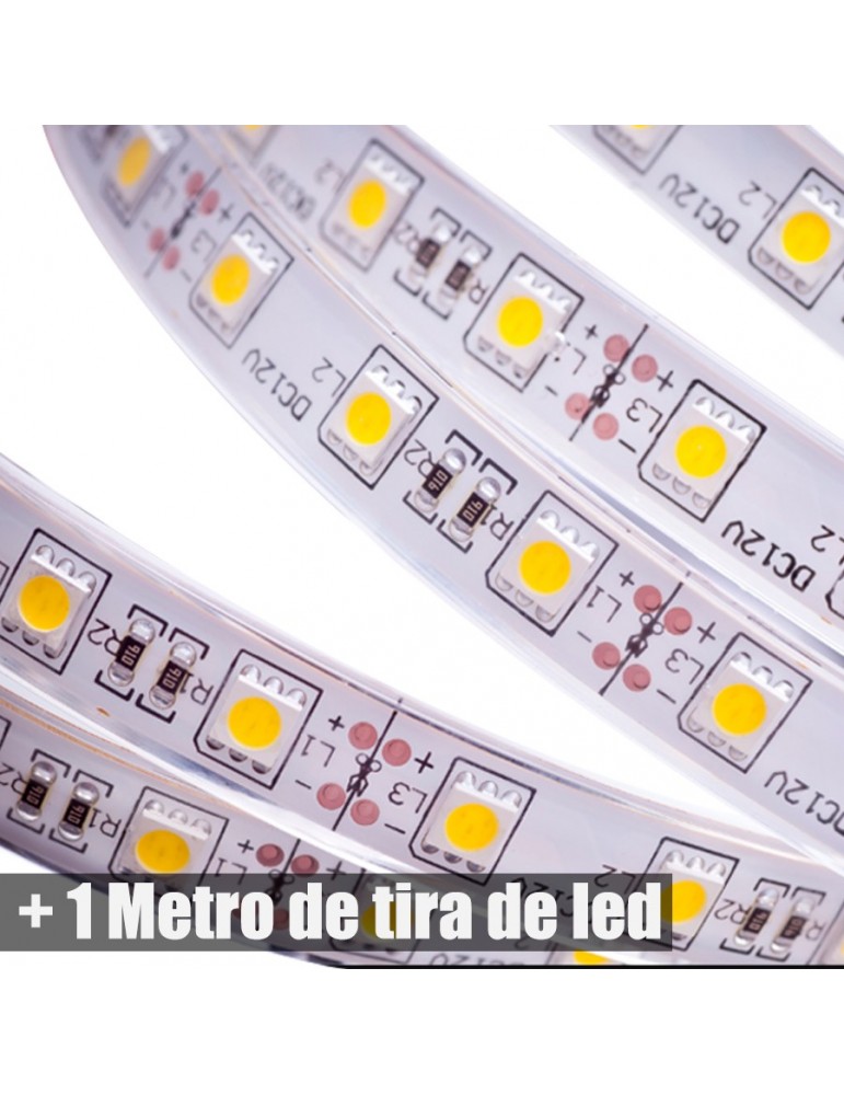 Metro Tira de led + fuente  12V	+  encendedor