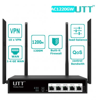 Router Wireless Dual WAN Gigbit Ethernet y VPN UTT AC1220GW