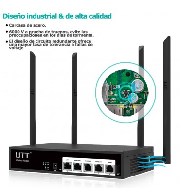 Router Wireless Dual WAN Gigbit Ethernet y VPN UTT AC1220GW