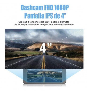 Camara para tablero de auto dashcamera 1080p camara trasera g-sensor y deteccion de movimiento