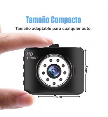 Camara para tablero de auto dashcamera 1080p camara trasera g-sensor y deteccion de movimiento