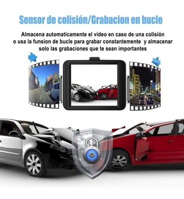 Camara para tablero de auto dashcamera 1080p camara trasera g-sensor y deteccion de movimiento