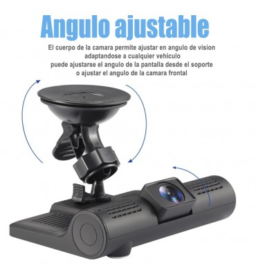 Camara 1080P  para auto de 3 Lentes  frontal interno y retroceso