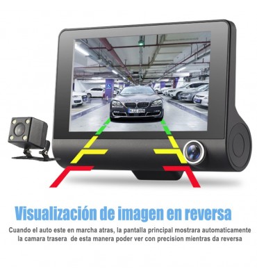 Camara 1080P  para auto de 3 Lentes  frontal interno y retroceso