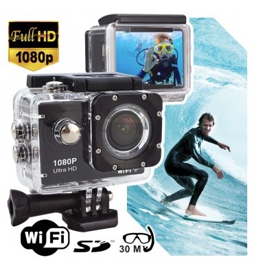 Camara deportiva sumergible fullHD 1080p con wifi