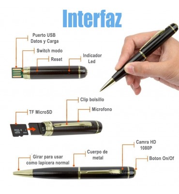 Lapicera camara espia 1080p