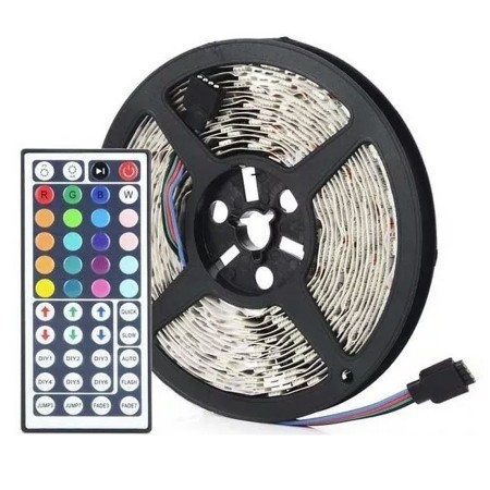 Kit tira LED RGB 5 m con fuente y controlador