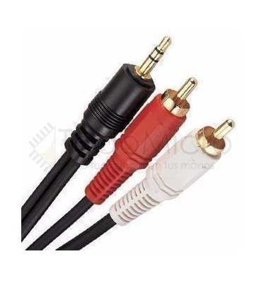 Miniplug 3,5 mm to RCA cable 1,5 Mts.