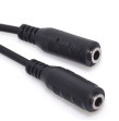 Splitter miniplug 3.5mm 1 macho a 2 hembras negro