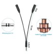 Splitter miniplug 3.5mm 1 macho a 2 hembras negro