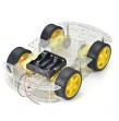Chasis robot 4WD de acrílico con 4 motores y ruedas