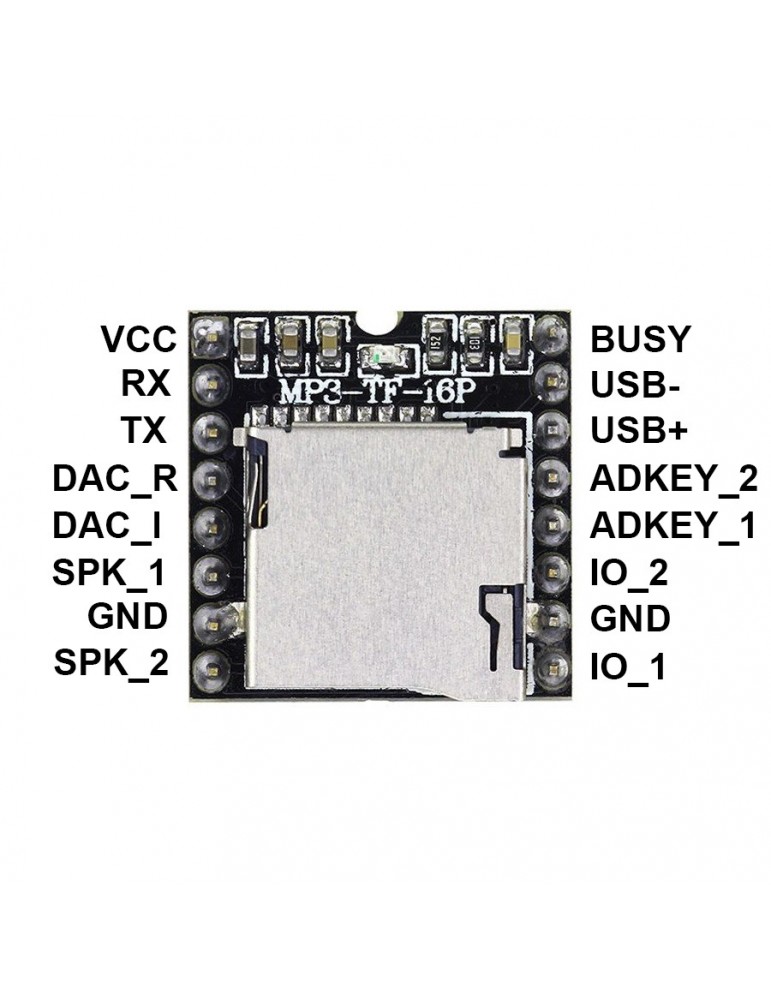 Modulo Reproductor Audio Musica Dfplayer Mp3 Wav Wma Arduino Pic
