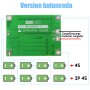 Placa BMS litio 4 celdas 16.8V, protección y balanceo 40A