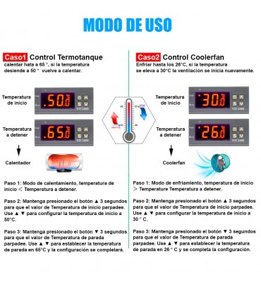 Termostato Digital STC-1000 Doble relay Frio/Calor lo