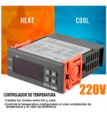 Termostato Digital STC-1000 Doble relay Frio/Calor lo