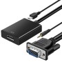 Conversor VGA a HDMI con audio para monitor o TV