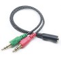 Cable divisor de audio 3.5mm para headset con mic