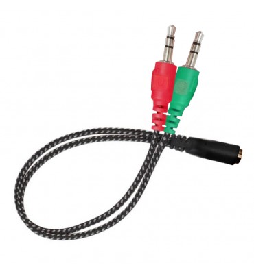 Cable Divisor Audio 3.5 En Dos Salidas Mic Y Auricular