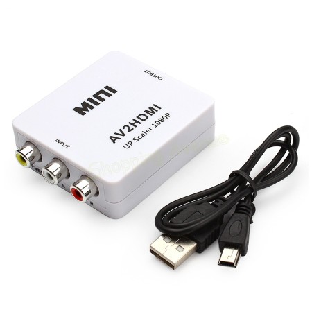 Conversor de RCA a HDMI 1080p, sin instalar drivers