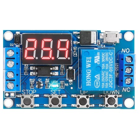 Módulo temporizador con relé 10A, 7 modos de trabajo