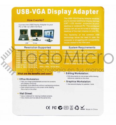 Conversor USB 2.0 a VGA
