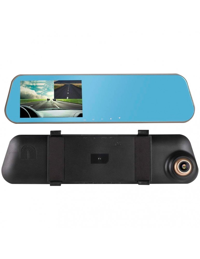 Camara Auto Dual Delantera Trasera Espejo Retrovisor