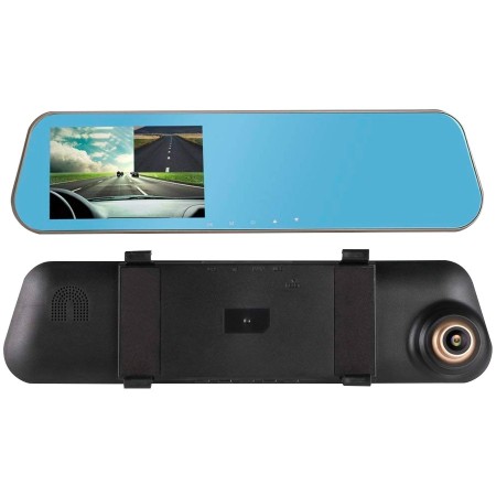 Cámara espejo retrovisor 1080p pantalla 4.3" y trasera