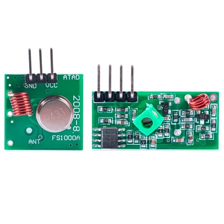 Enlace inalámbrico 433 MHz: módulos RF TX y RX