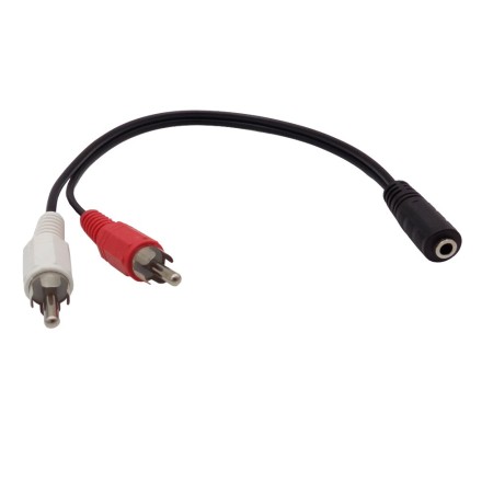 Cable miniplug hembra a 2 RCA macho 30 cm