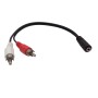 Cable miniplug hembra a 2 RCA macho 30 cm