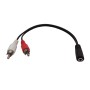 Cable miniplug hembra a 2 RCA macho 30 cm