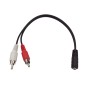 Cable miniplug hembra a 2 RCA macho 30 cm