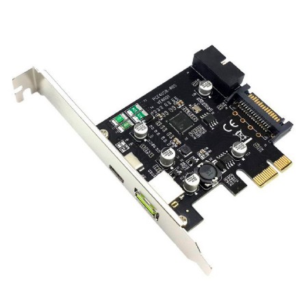 Placa PCIe X1 con USB 3.1 tipo C y carga rápida 2.4A