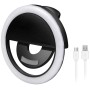 Aro de luz LED selfie, 28 LEDs, 3 niveles de brillo