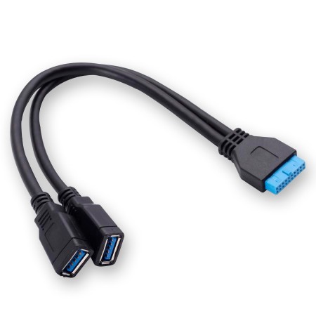 Cable interno 19 pines a 2 USB 3.0 hembra tipo A