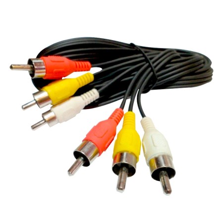 Cable RCA audio y video de 1.5 m macho a macho